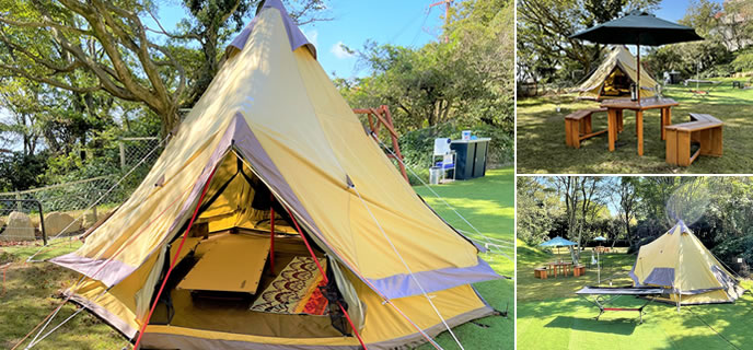 お部屋とテントを自由に使えるグランピング体験プラン
